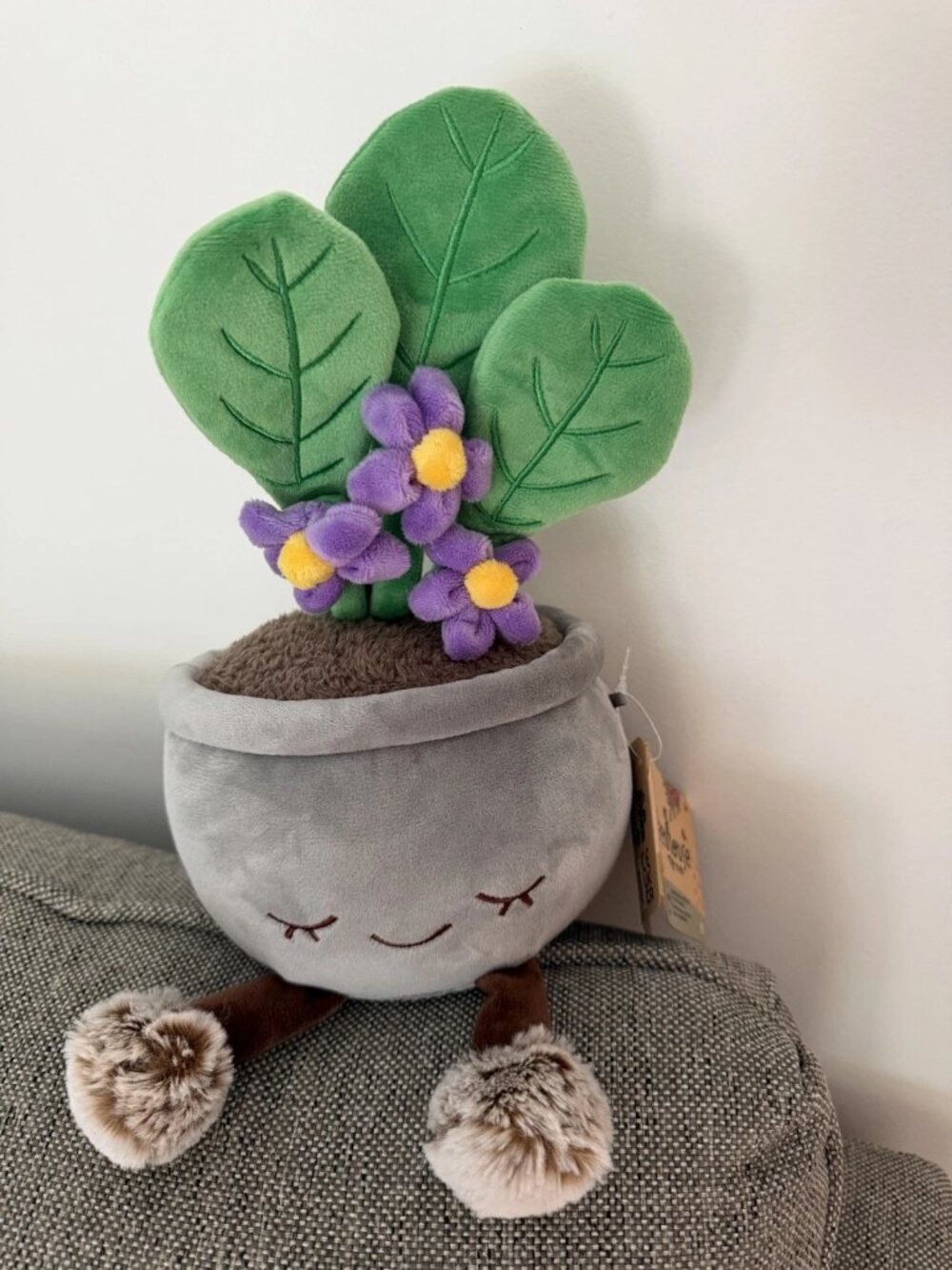 NWT Greenhouse by Russ 12 inch Plush Potted Plant “African Violet Flower NEW